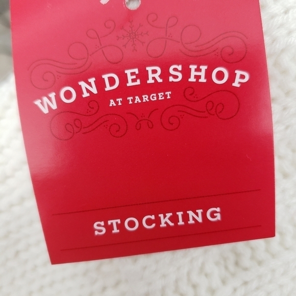 Letter I Monogram Stocking Wondershop Creamy White Red Letter Christmas Holiday - Picture 2 of 6